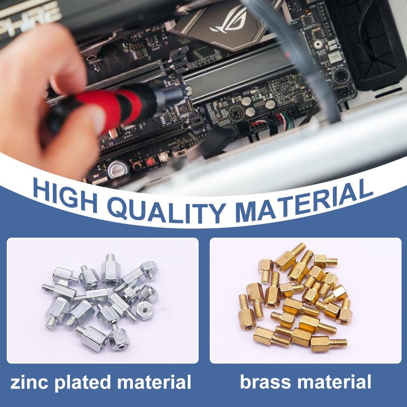Bemaka 480PCS M.2 Screws Motherboard Standoffs Kit, NVMe Screws M.2 SSD Mounting Screws for Motherboard, SSD, HDD Hard Drive, PC Fan, PC Case - Image 3